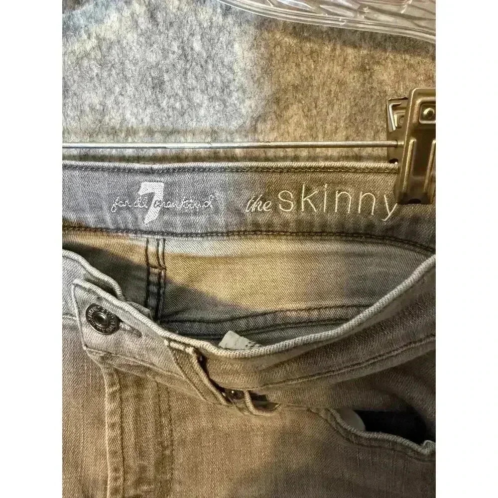 Womens 7 For All Mankind The Skinny Jeans Gray Size 27 - Picture 5 of 6